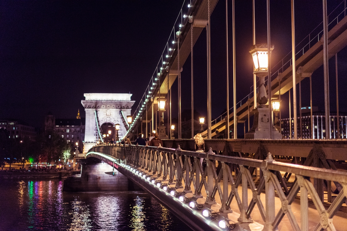 塞切尼链桥夜景4K壁纸