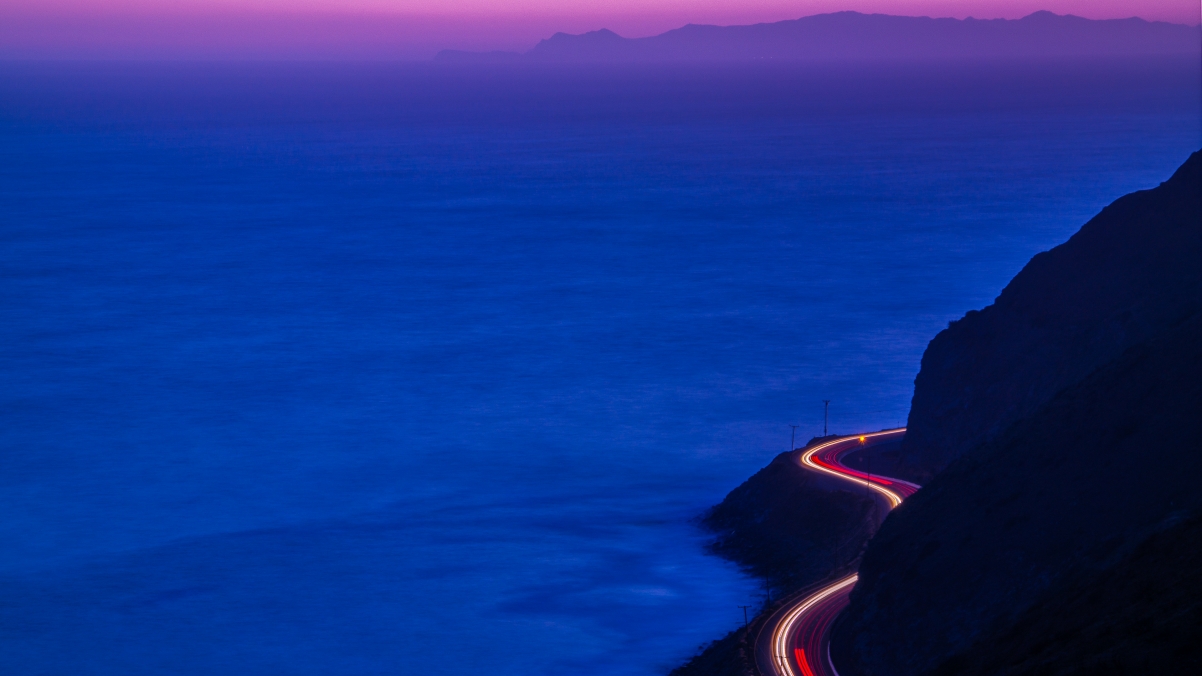 太平洋海岸公路黄昏风景4K壁纸