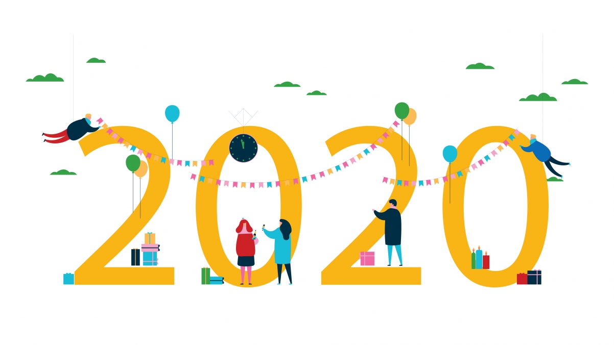 新年快乐2020鼠年个性创意4k壁纸3840x2160