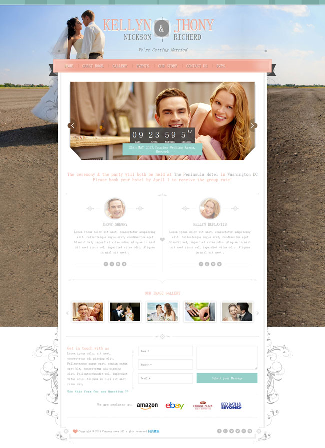 html5响应式布局粉色的婚庆公司网站模板整站下载