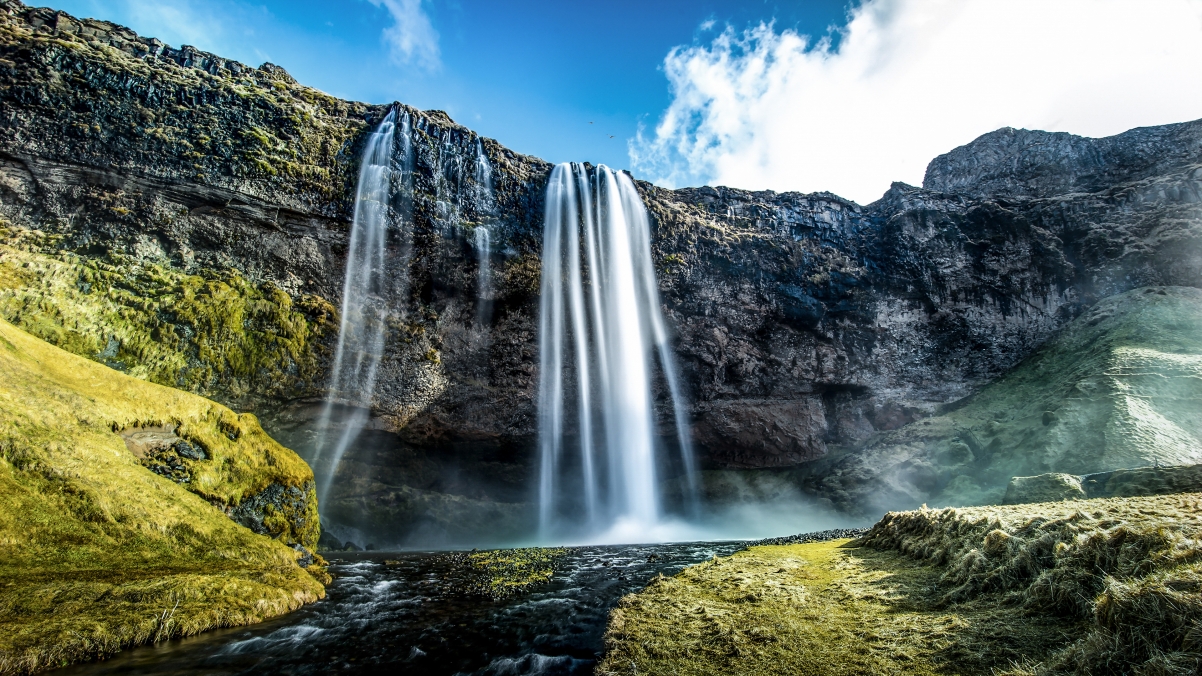 冰岛瀑布风景3840x2160壁纸