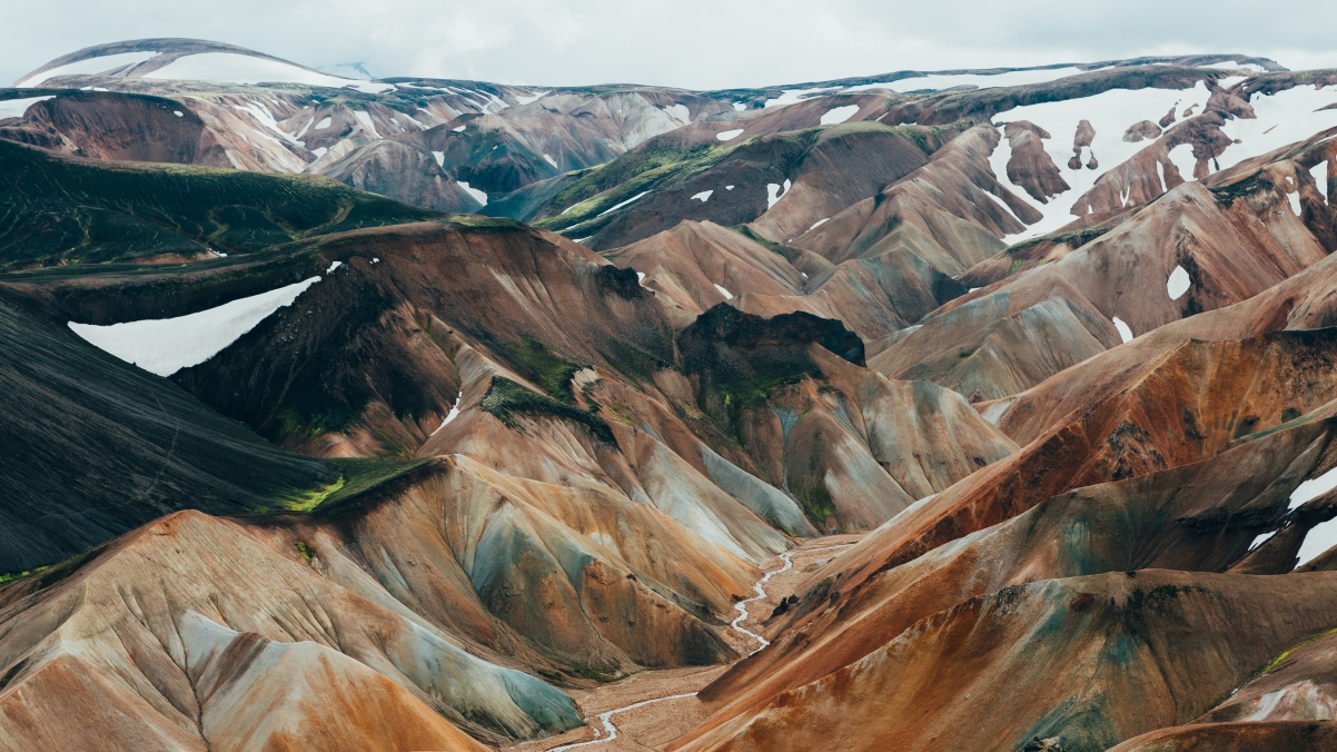 冰岛的高地风景4k壁纸
