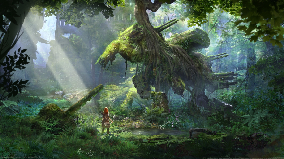 《地平线:黎明时分(Horizon: Zero Dawn)》绿色森林 光 游戏风景4k壁纸