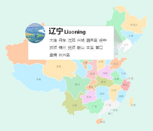 html5 svg中国地图map悬停显示省市地区代码