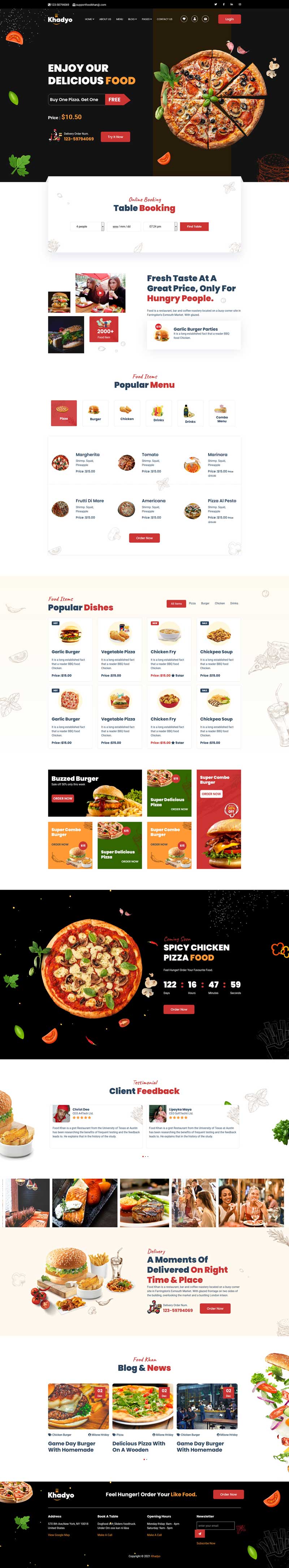 披萨快餐厅外卖网站HTML5模板