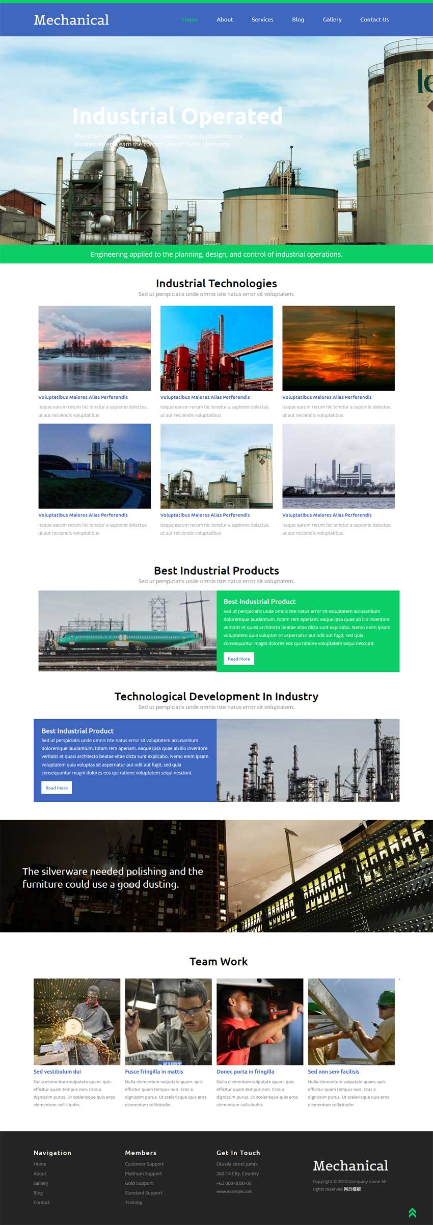 国外扁平化工业生产企业静态网站模板源码