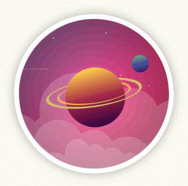 纯css3绘制圆形的行星背景动画特效