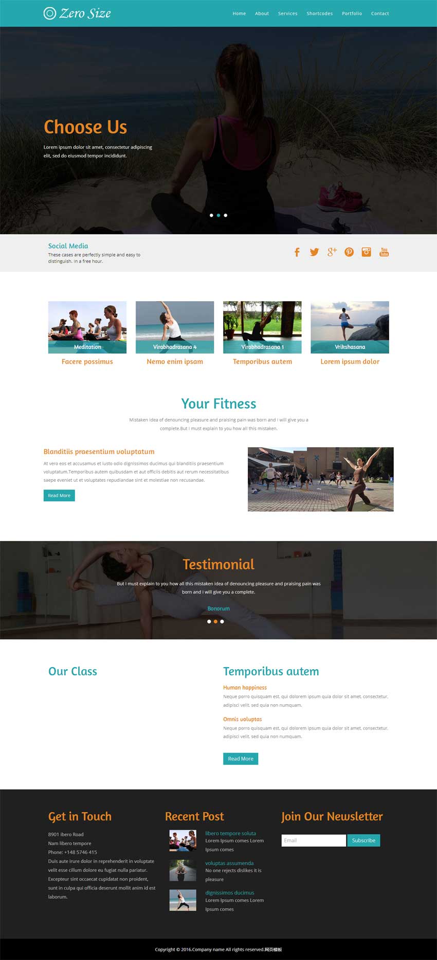 宽屏的瑜伽健身俱乐部html5网站模板下载