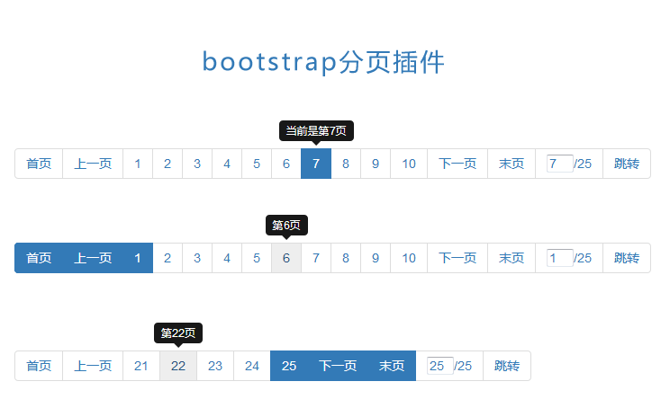 jQuery bootstrap分页插件带跳转分页代码