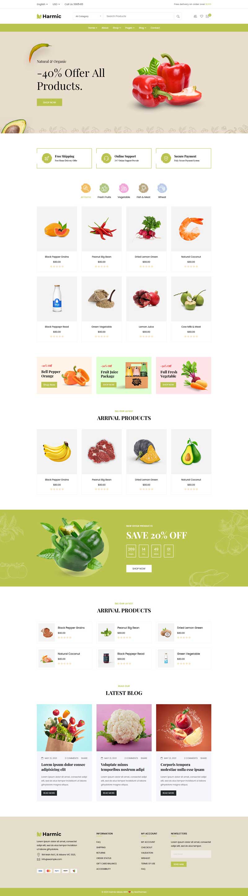 蔬菜水果生鲜超市电商HTML模板
