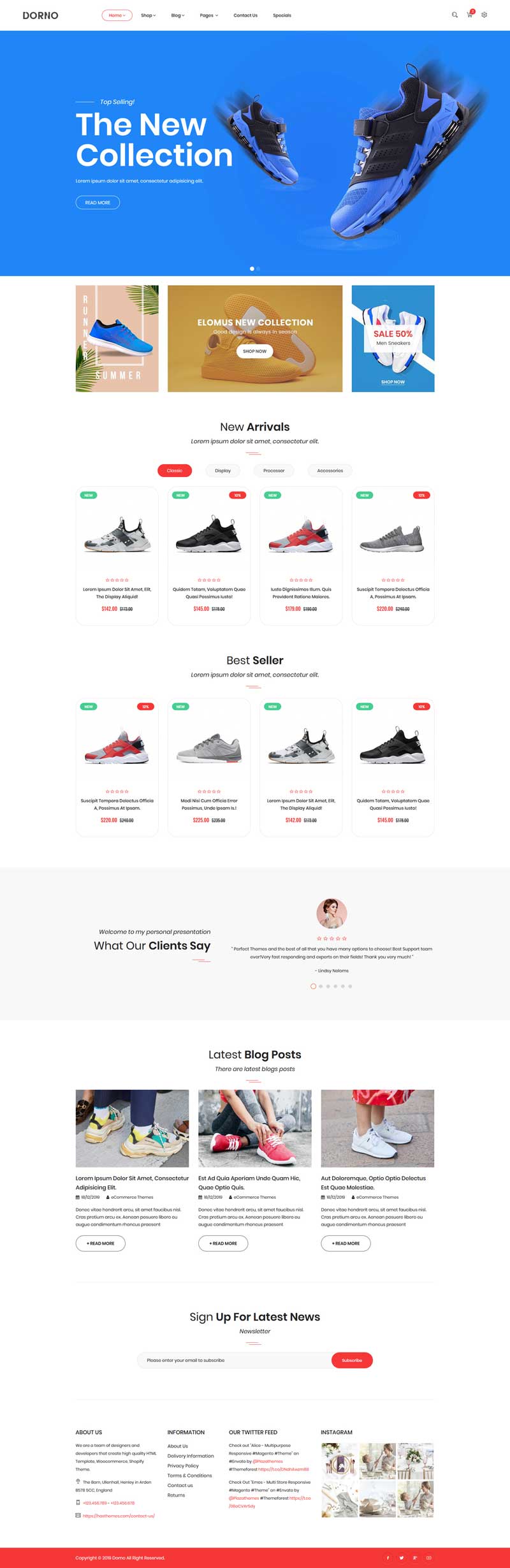 时尚运动鞋商城网站模板