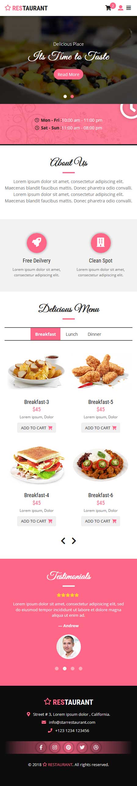 餐饮美食订餐手机网站模板