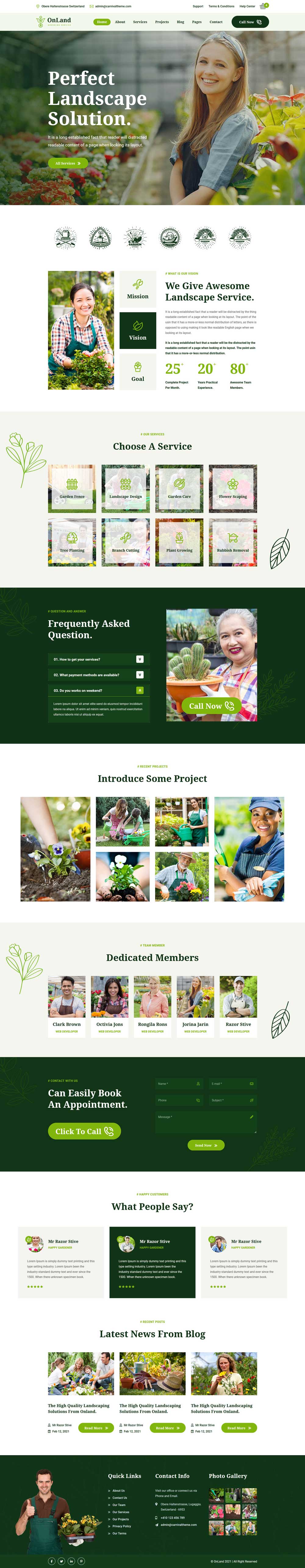 绿色的园林种植公司网页模板
