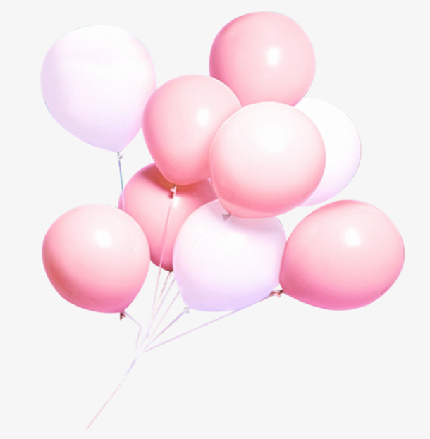 一簇粉色气球