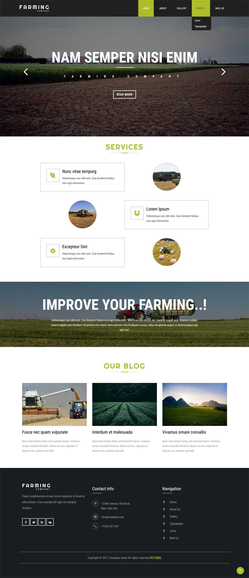 大气的水稻种植农业生产网站模板下载