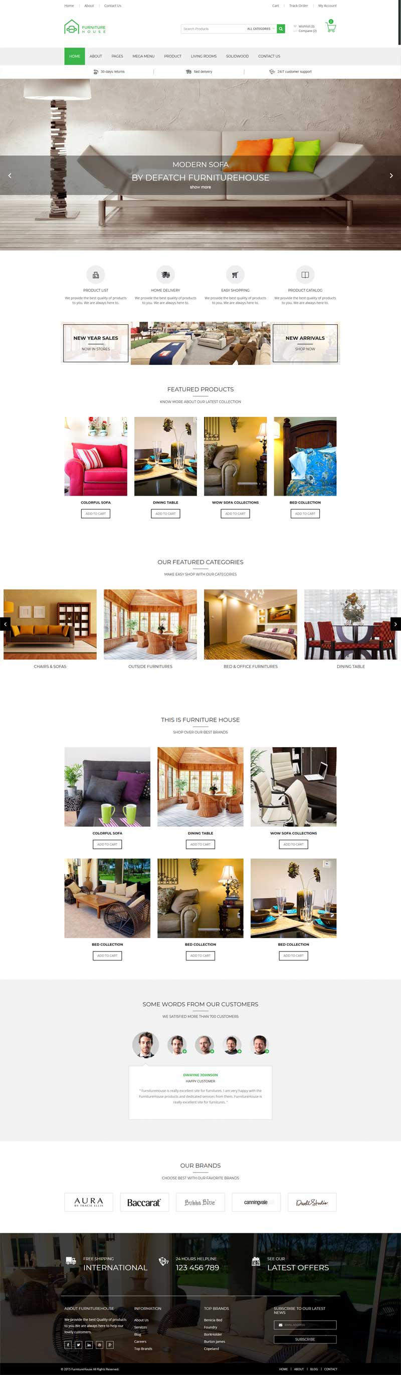 绿色的网上家具购物商城网站html5模板