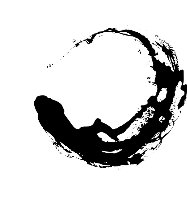 中国风圆形毛笔笔触PNG透明图，大气墨迹装饰元素，高清设计素材下载