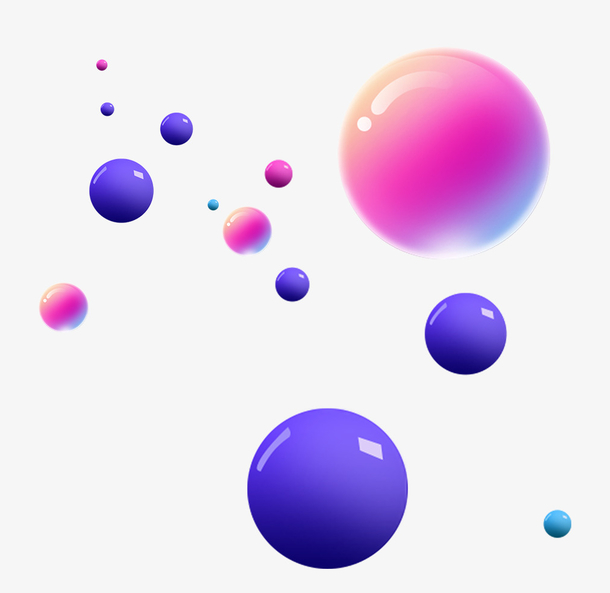 紫色圆球立体元素