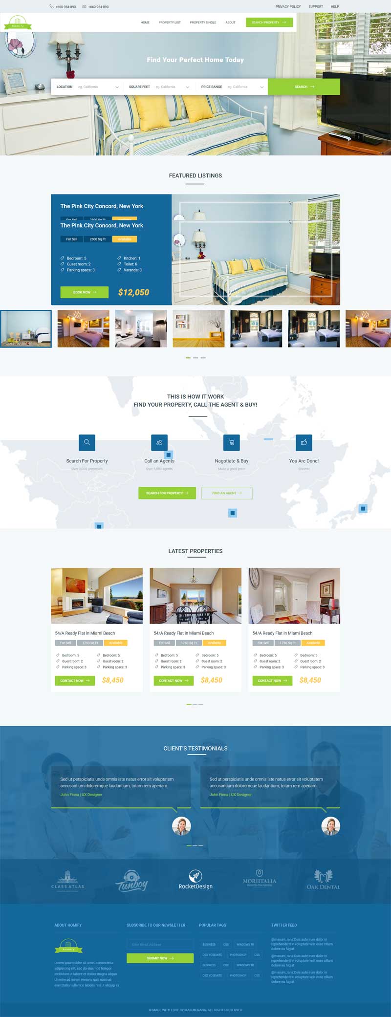 绿色的二手房屋租赁交易平台网站模板