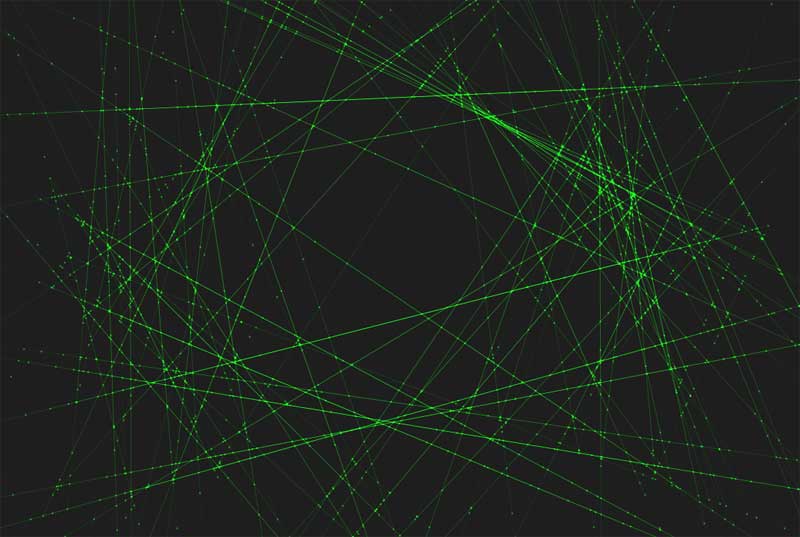 绿色的激光射线canvas图像