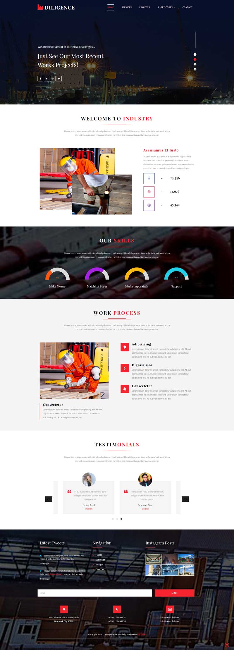 简单宽屏的工业生产集团网站模板