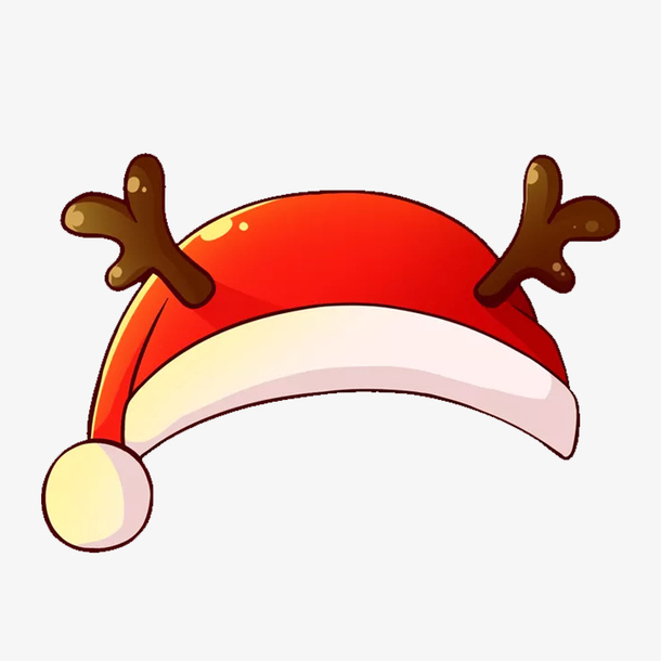 圣诞节红色鹿角帽子PNG素材，高清透明图片，PSD设计元素免费下载