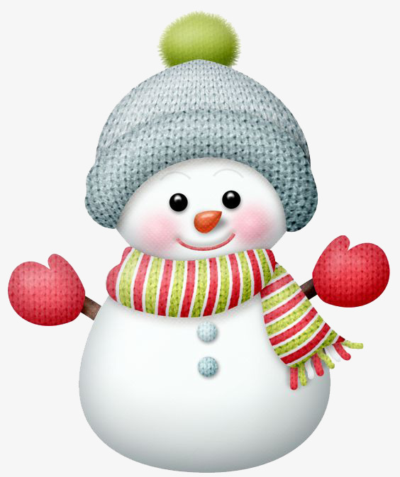 圣诞戴围巾的雪人