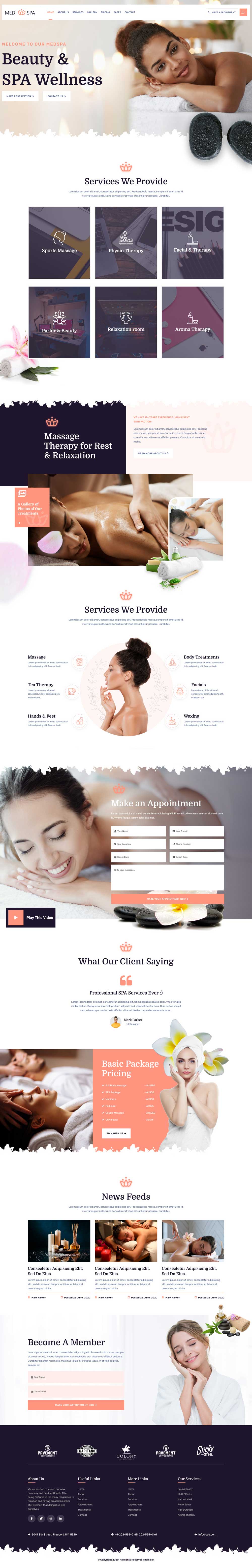 女性美容Spa店铺网站HTML模板