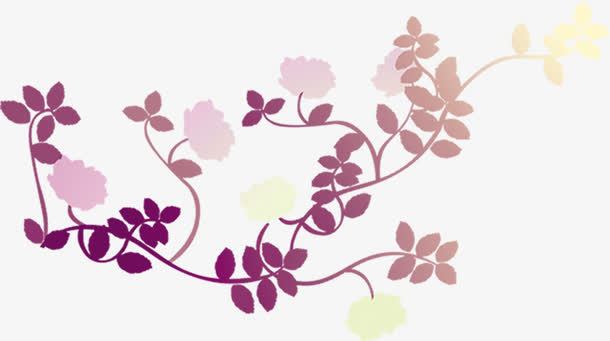 中秋节紫色手绘树叶