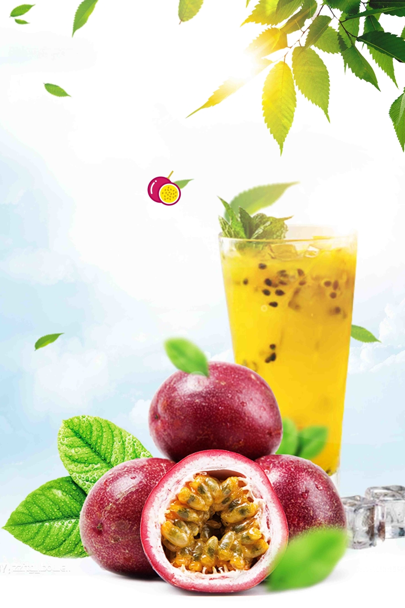 清新自然新鲜水果百香果海报