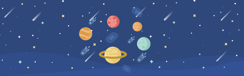 扁平星空AI矢量banner