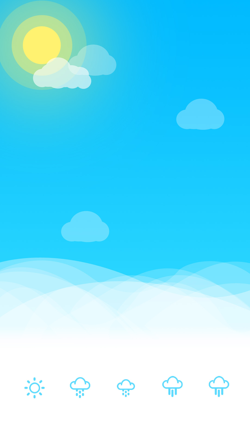 蓝色天气UI设计PS源文件H5背景素材