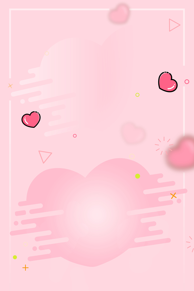 粉色MBE情人节边框，爱心背景高清JPG & 简约PSD设计素材，一键下载