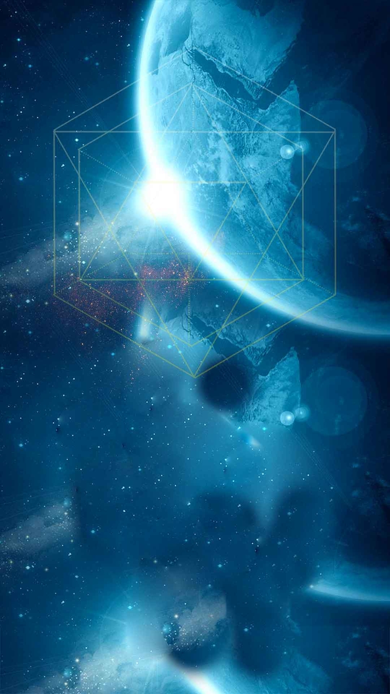 科幻蓝色星球光束H5背景素材