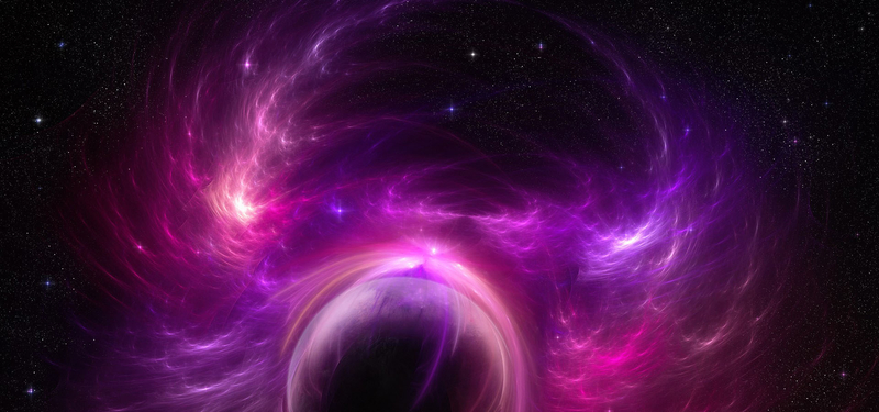 星球科幻科技紫色娱乐海报背景