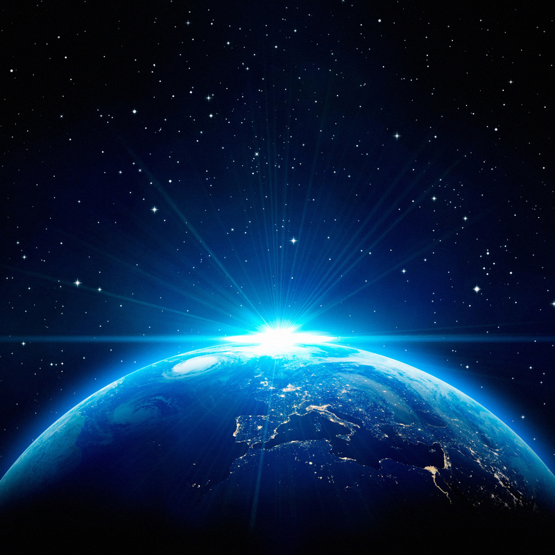 蓝色地球星空背景素材 商务科技 墨鱼部落格
