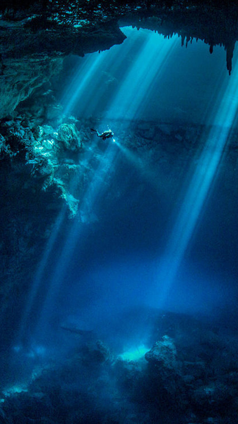 蓝色大海潜水H5背景图