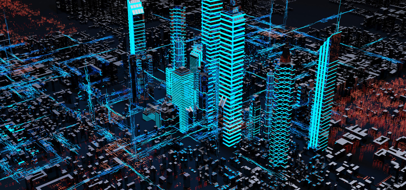 城市科技科幻绿色建筑海报背景