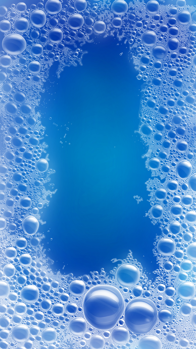 蓝色海水肥皂泡PSD分层素材