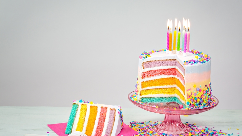 蜡烛彩虹蛋糕