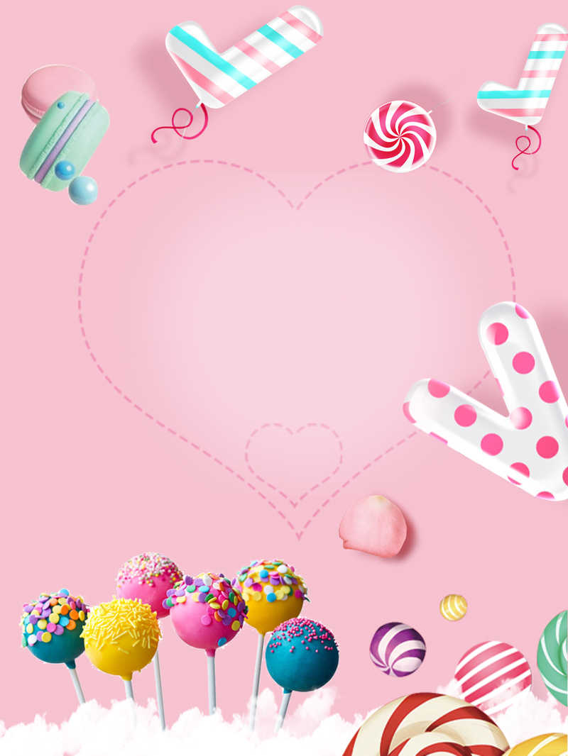 甜品店少女心糖果吃货节海报背景素材
