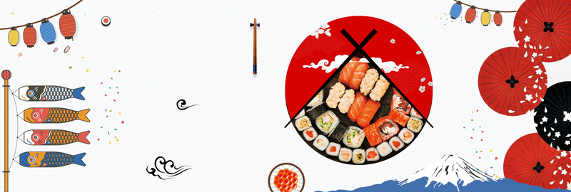 浅色食品日本料理寿司淘宝banner