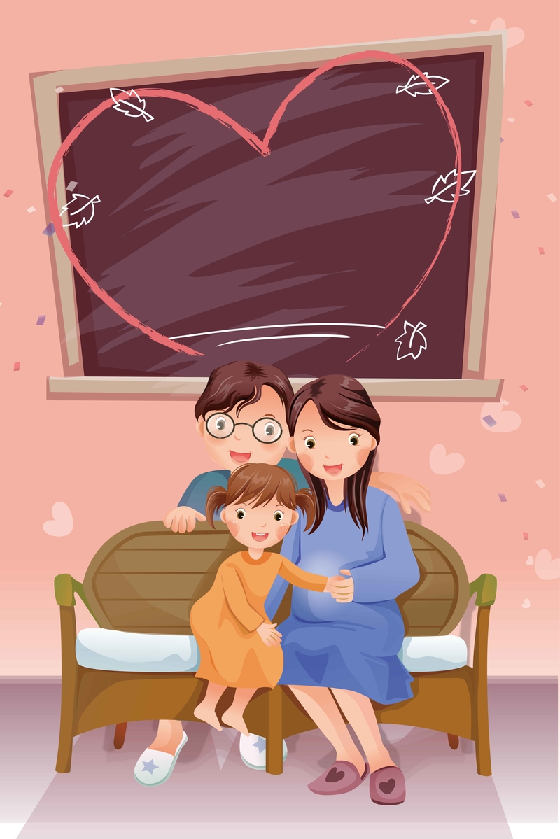 卡通风感恩父母家庭日公益海报背景模板