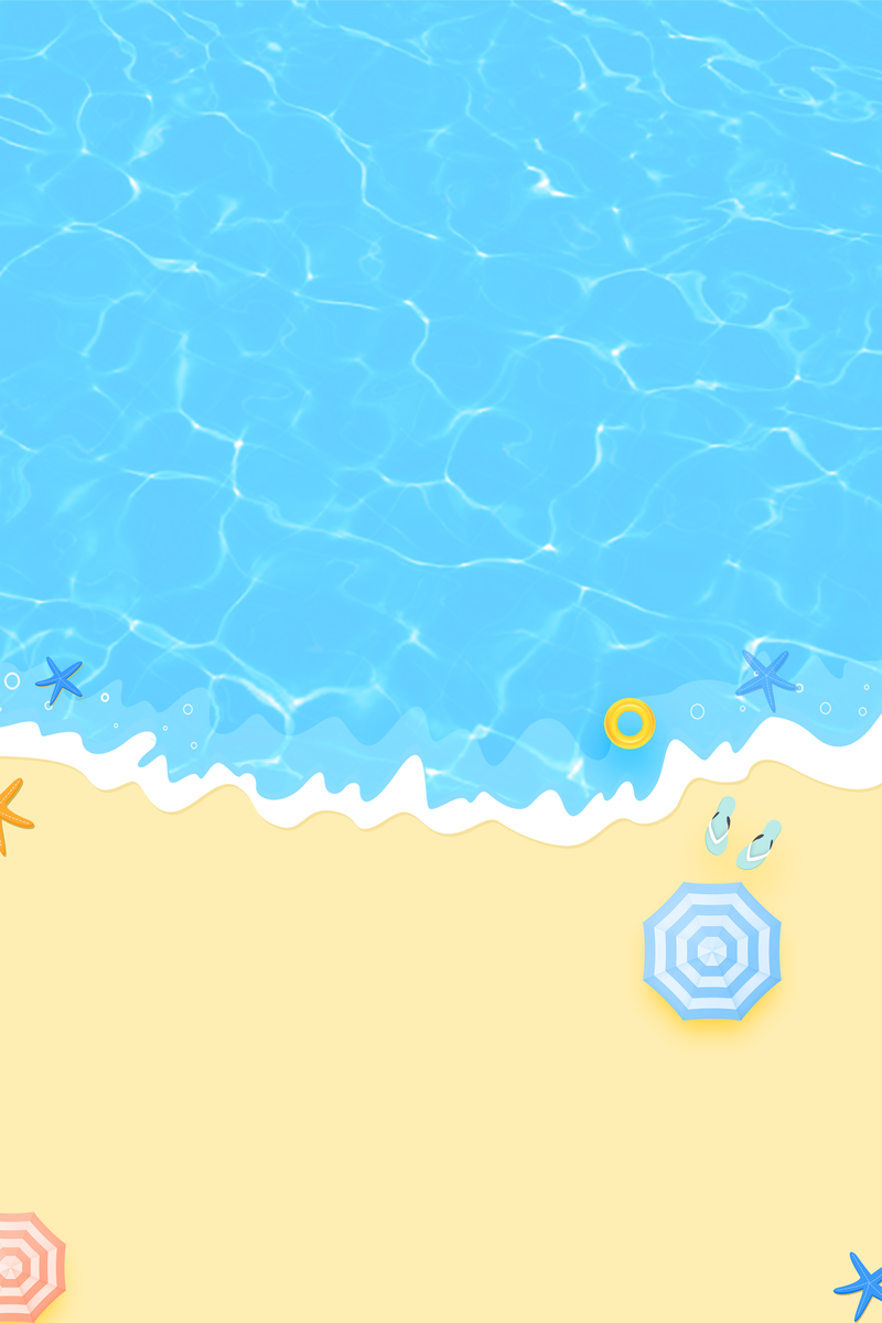 卡通阳光沙滩海水背景