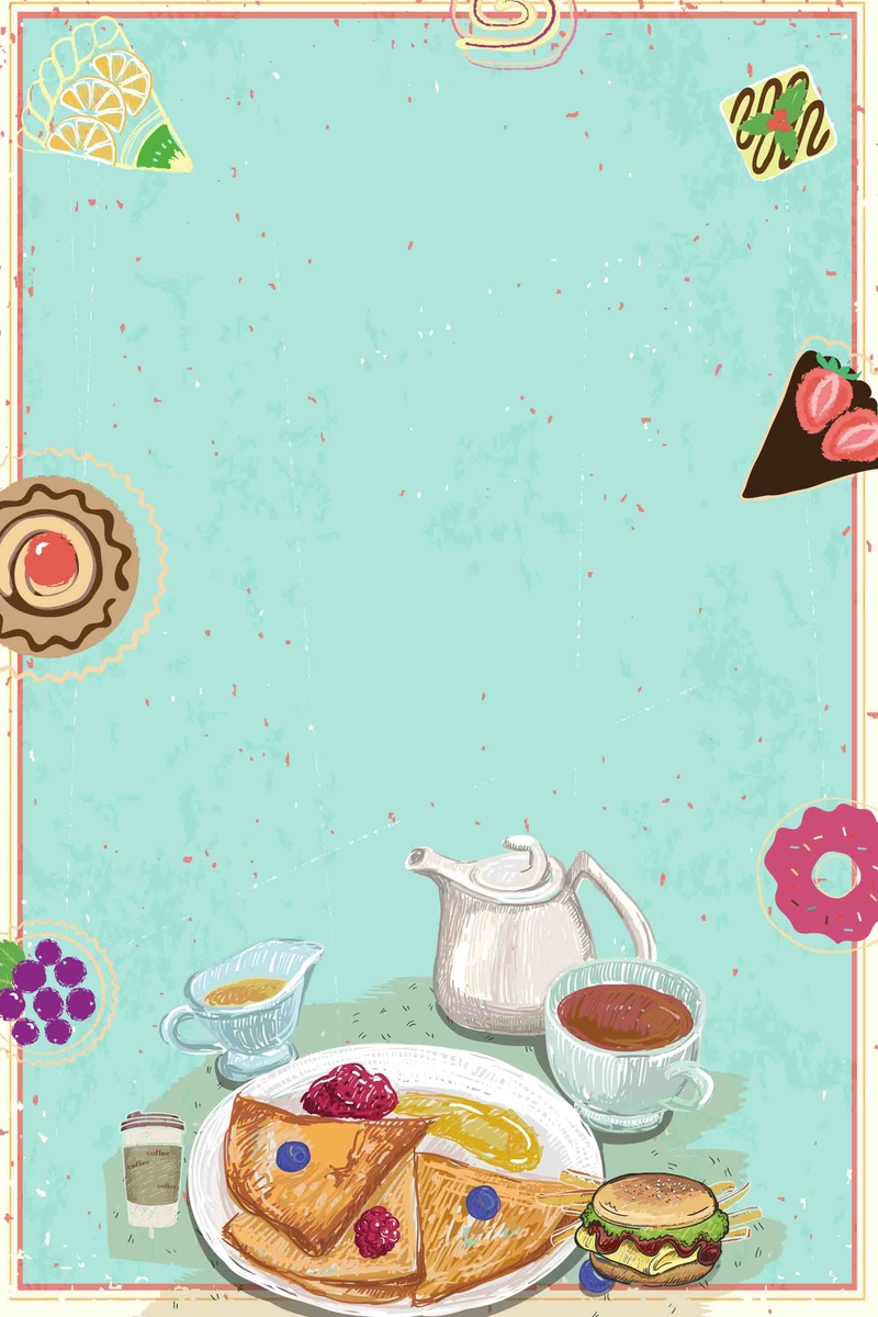甜点咖啡蛋糕海报背景模板