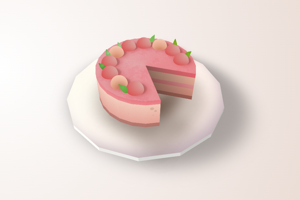 css 3D立体逼真的粉色蛋糕