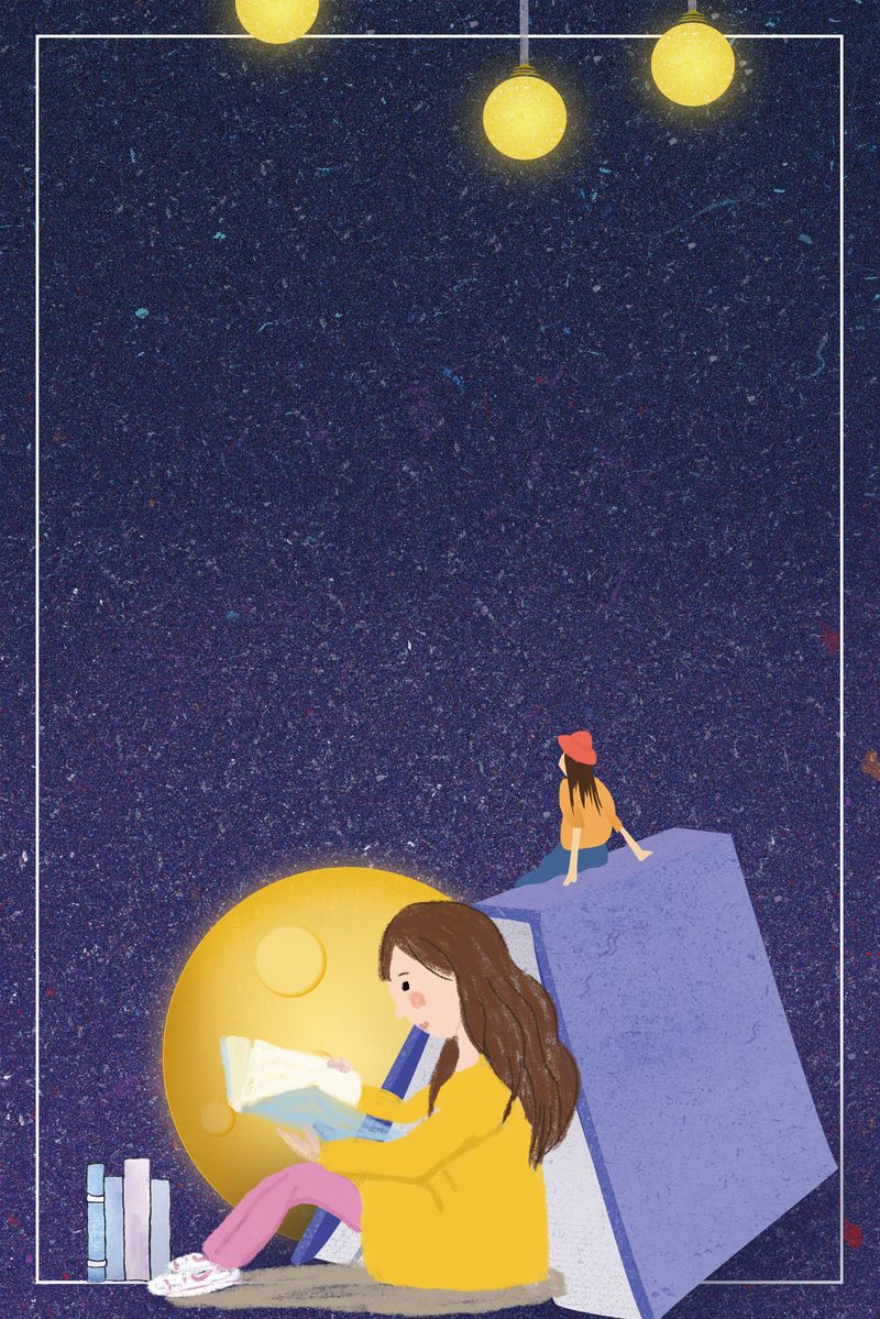 蓝色手绘世界儿童图书日海报