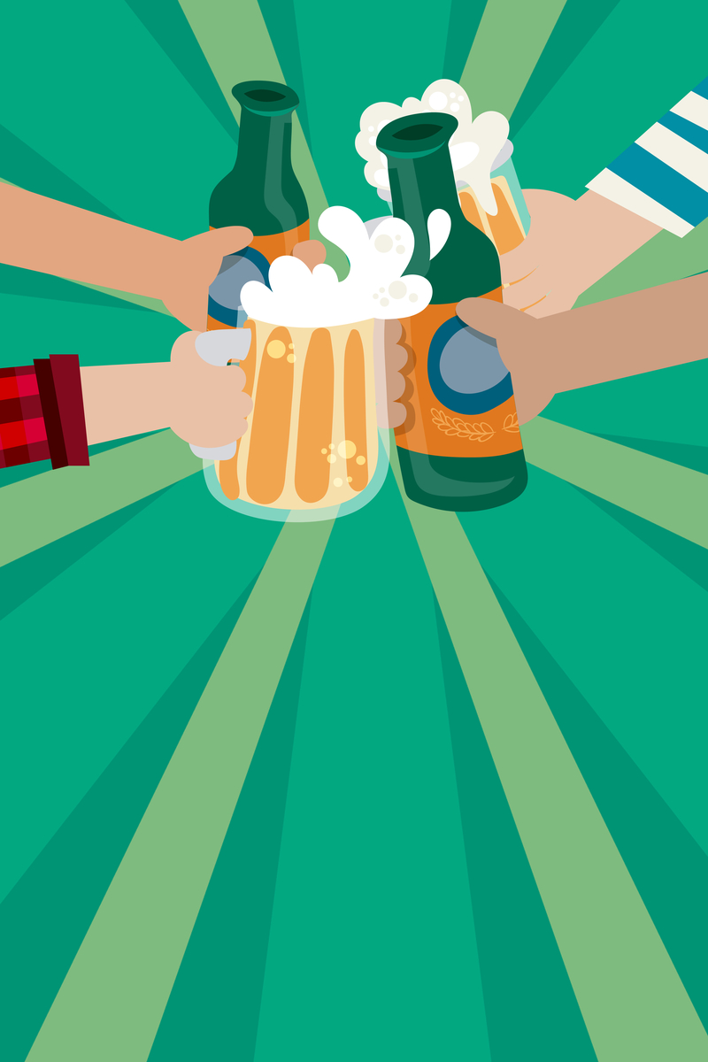 清新简约啤酒海报背景图