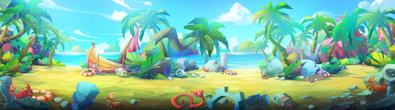 沙滩冒险游戏背景图