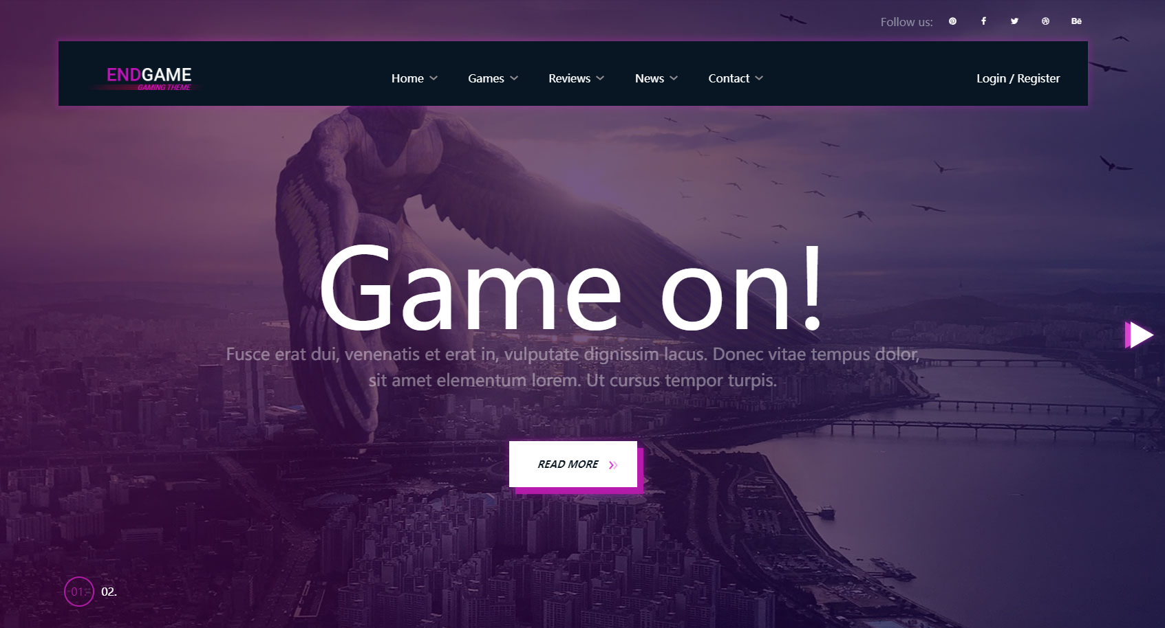 紫色游戏资讯网站模板html